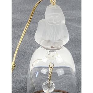 LENOX Santa Bell (Vintage 1989) Frosted Crystal Christmas Ornament